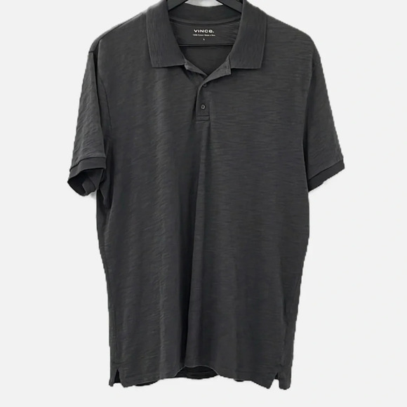 Vince. Polo Cotton Slub Classic in Sphere (Gray) - Size Large - Picture 4 of 9